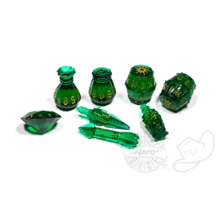 PolyHero Rogue 8 Dice Set Emerald Emissary