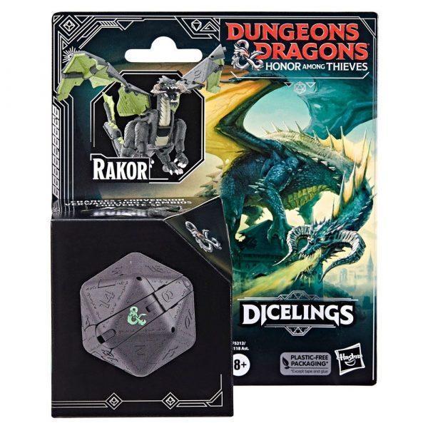 Dungeons & Dragons Honor Among Thieves Dicelings Action Figure Rakor, a fekete sárkány