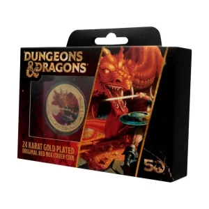 50th Anniversary Collectable Coin with Colour Print 24k Gold Plated Edition 4 cm Dungeons & Dragons