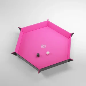 Magnetic Dice Tray Hexagonal Black Pink- Gamegenic Magnetic Dice Tray Hexagonal Black Pink- Gamegenic