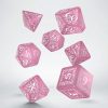 Elvish Shimmering Pink & White Dice Set