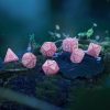 Elvish Shimmering Pink & White Dice Set