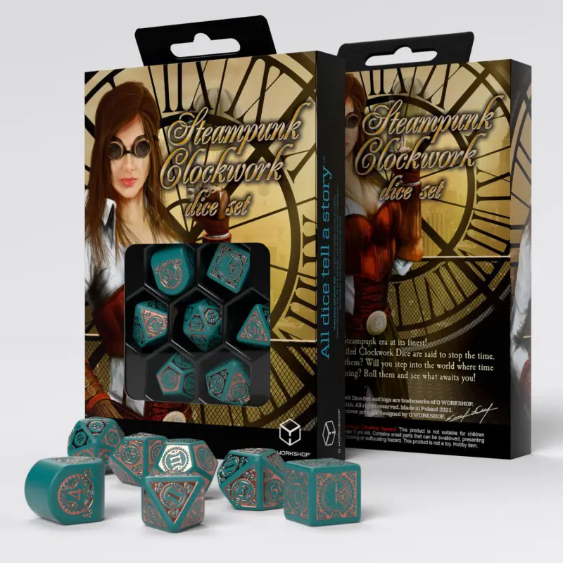 Steampunk Clockwork Nautical Apparatus Modern Dice Set - Q Workshop