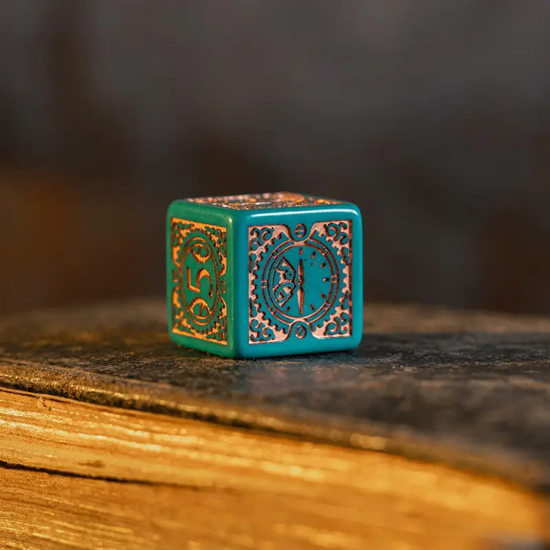Steampunk Clockwork Nautical Apparatus Modern Dice Set - Q Workshop