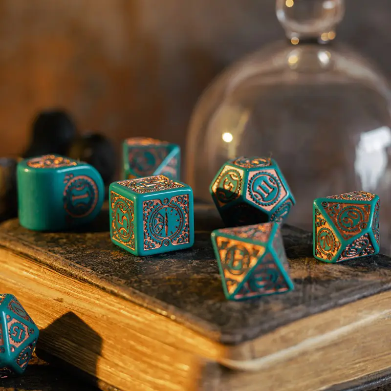 Steampunk Clockwork Nautical Apparatus Modern Dice Set - Q Workshop