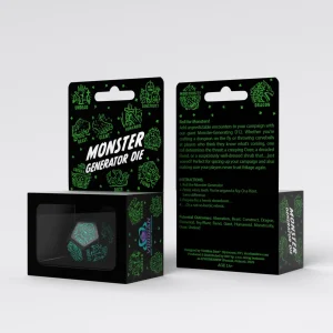 Monster Generator Die: Black & Turquise (D12)