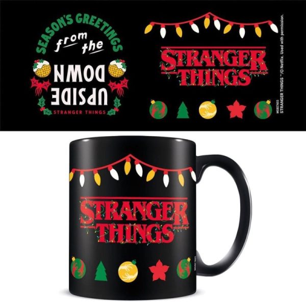 Stranger Things - Fairy Lights - Seasons Greetings Upside Down mug
