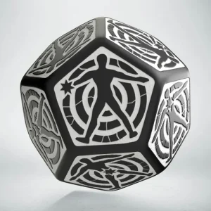 D12 Hit Location Die Black White D12 Hit Location Die Black White