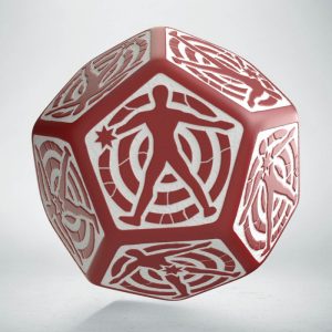 D12 Hit Location Die Red White D12 Hit Location Die Red White