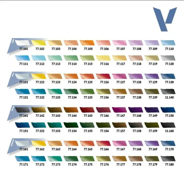 Vallejo - True Metallic Metal Full Collection Color Case (80 Colors, 18 ml)
