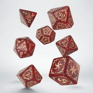 Tribal Dice Set: Shimmering Red & Beige Tribal Dice Set: Shimmering Red & Beige
