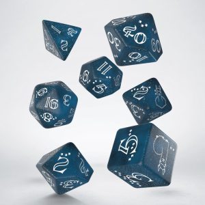 Shimmering Llama Dice Set (Glittering dark blue & white) Shimmering Llama Dice Set (Glittering dark blue & white)